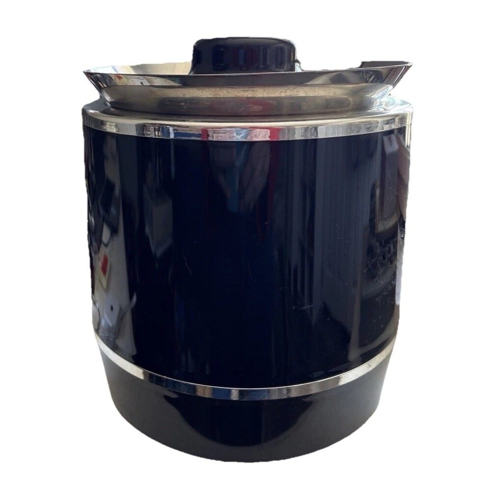 Vintage MCM Spong of England Black Stainless Steel Ice Bucket